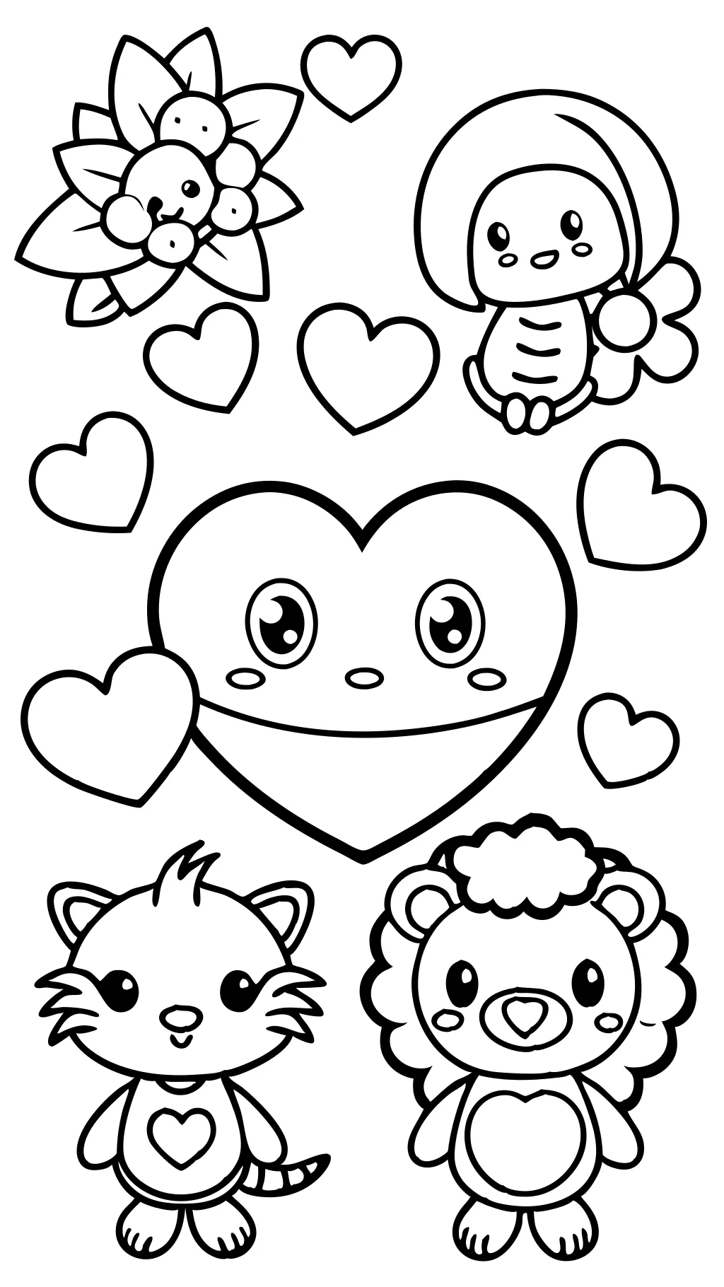 coloriages de la Saint-Valentin faciles